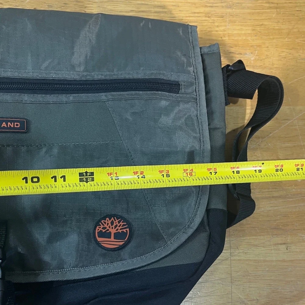 Timberland Twin Mountain Messenger Bag Olive Green Ripstop Nylon Vtg Crossbody